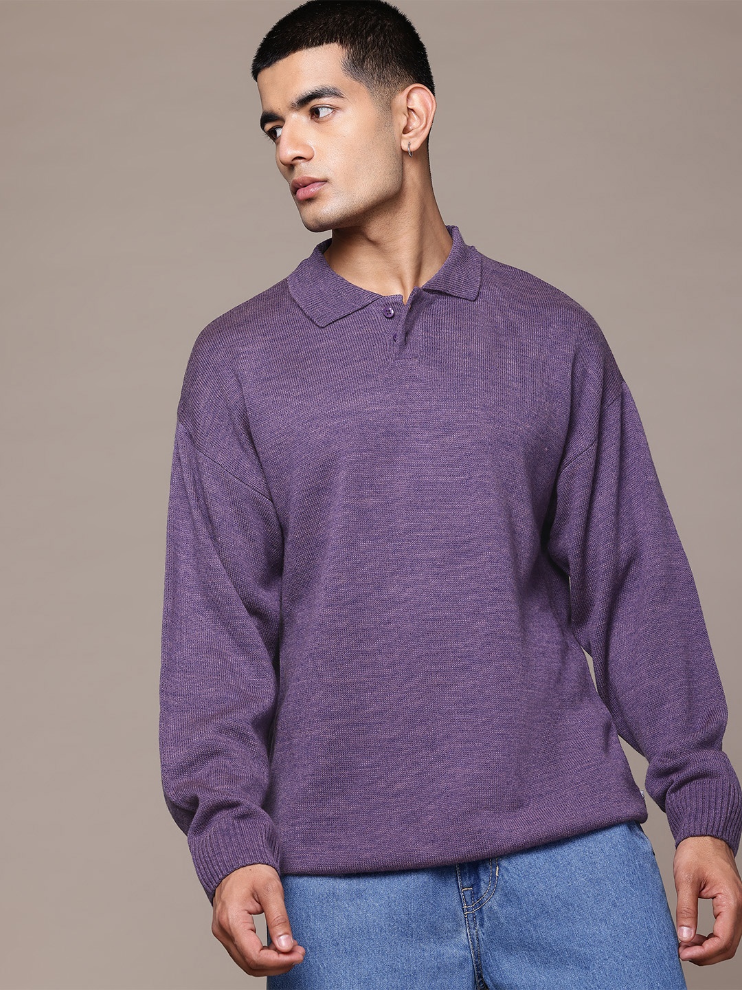 

The Roadster Lifestyle Co. Pure Acrylic Oversized Pullover, Purple