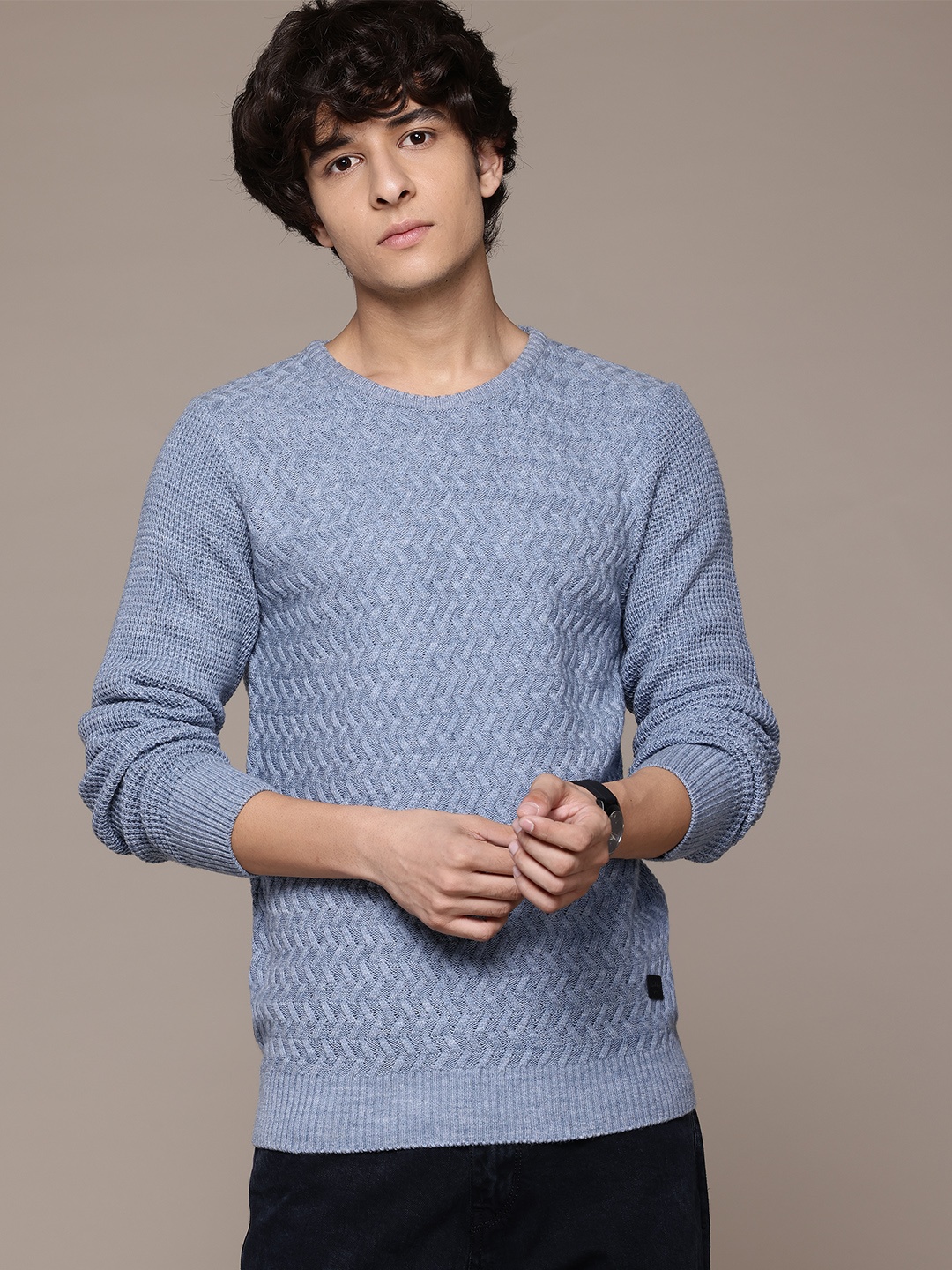 

The Roadster Lifestyle Co. Geometric Design Pullover, Blue