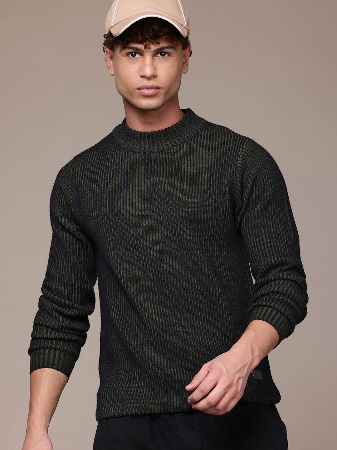 

The Roadster Lifestyle Co. Ribbed Longline Acrylic Pullover, Green