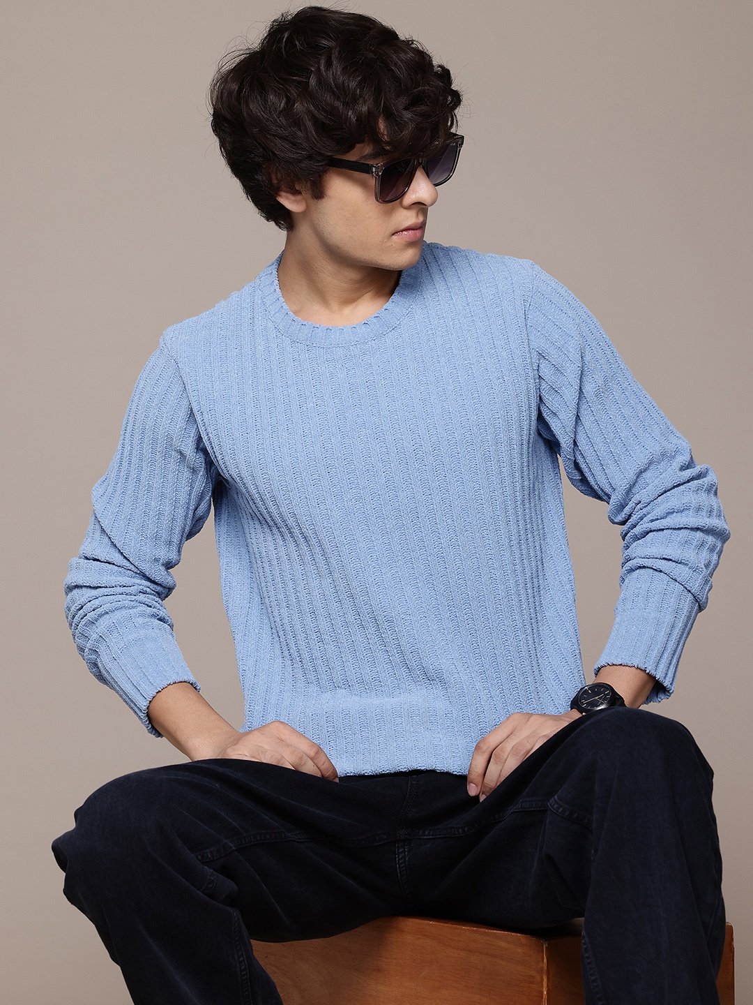 

The Roadster Lifestyle Co. Ribbed Chenille Pullover, Blue