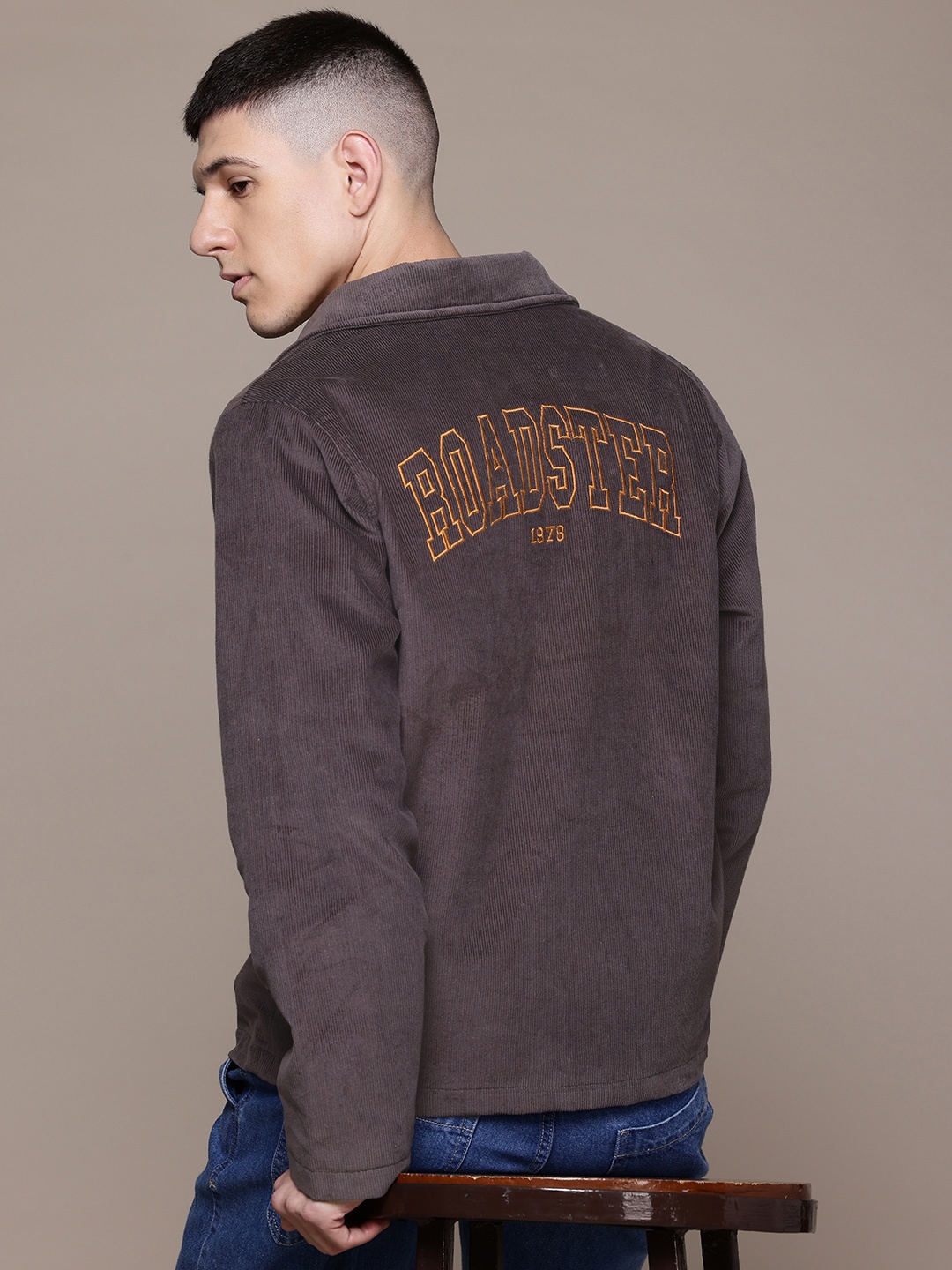

The Roadster Lifestyle Co. Typography Curduroy Tailored Jacket, Brown