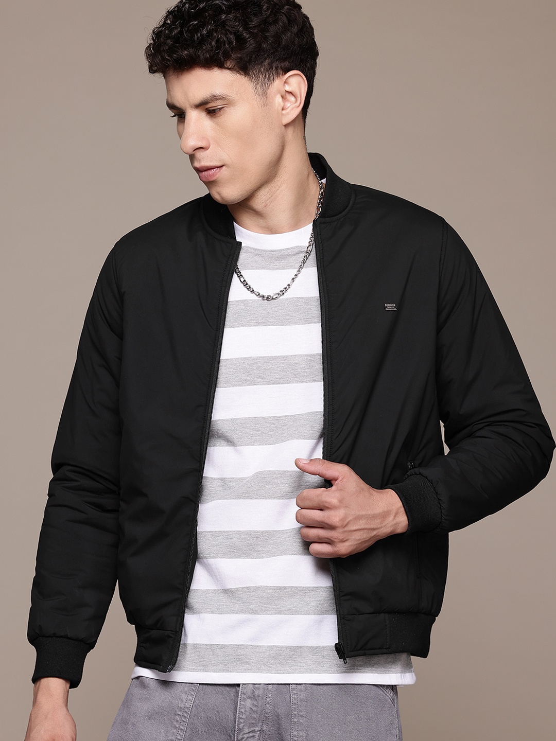 

The Roadster Lifestyle Co. Bomber Padded Jacket, Black