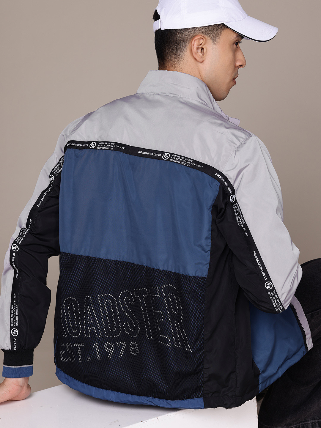 

The Roadster Lifestyle Co. Typography Tailored Jacket, Blue