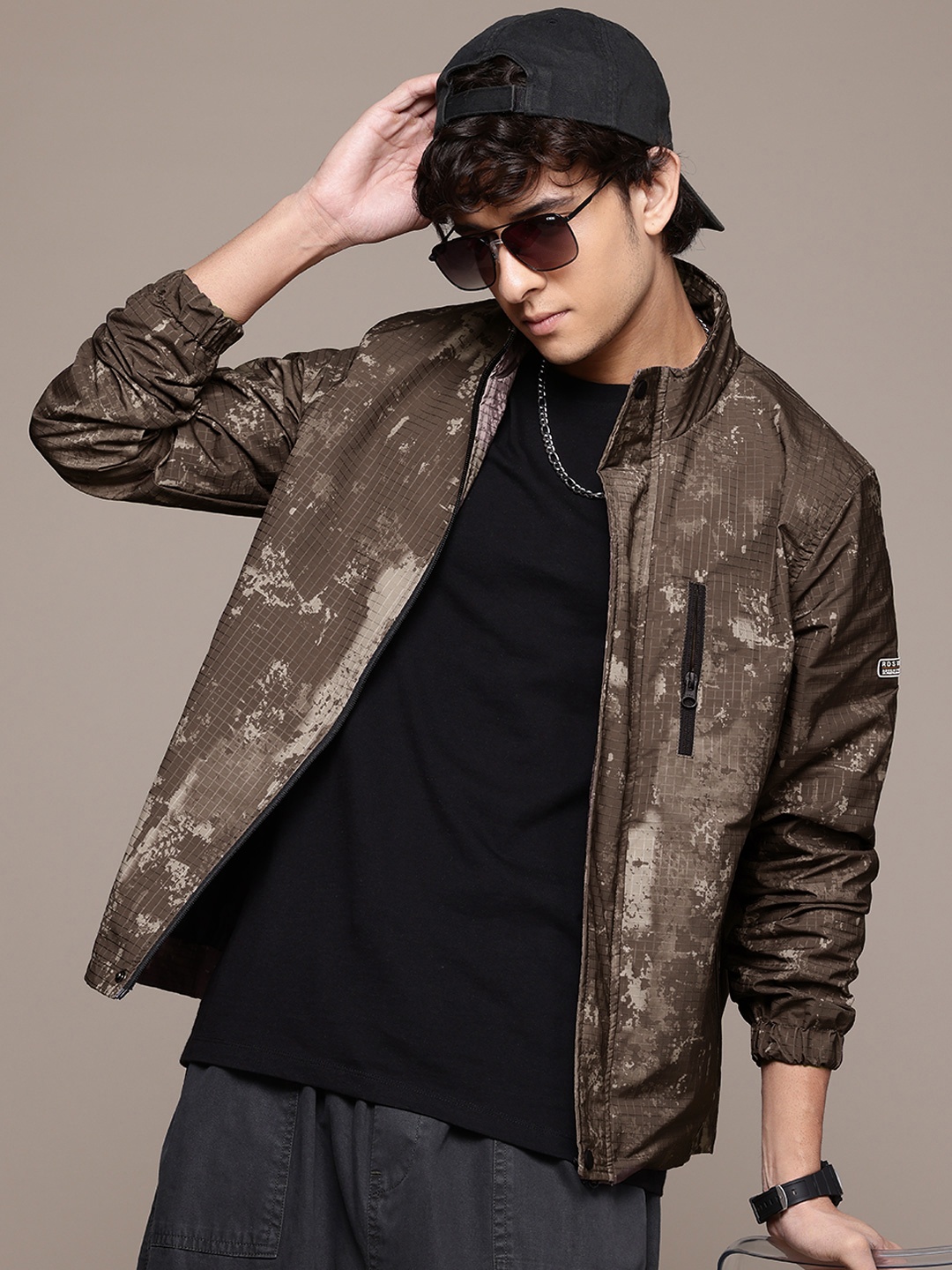 

The Roadster Lifestyle Co. Camouflage Print Tailored Jacket, Brown