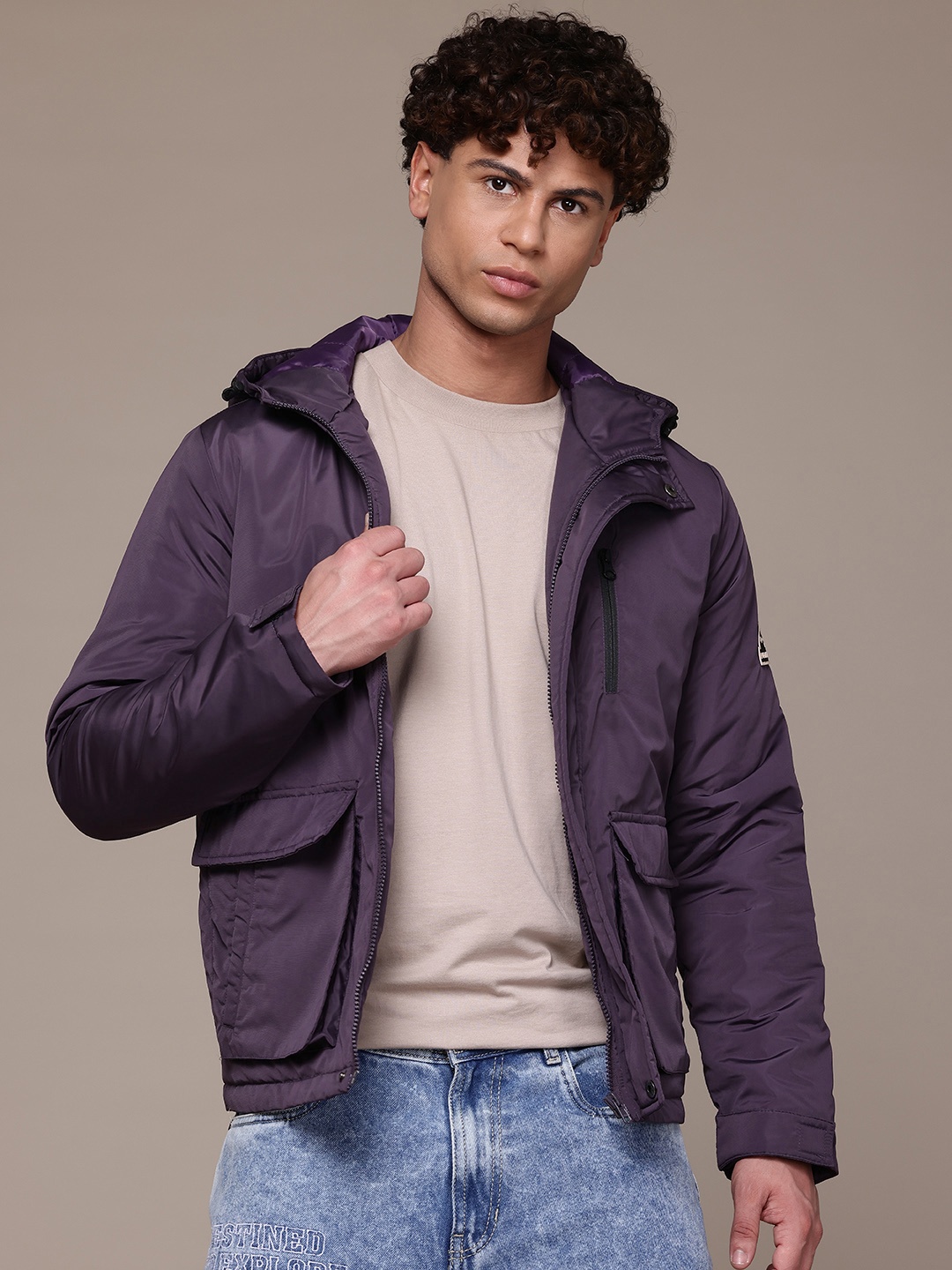

The Roadster Lifestyle Co. Hooded Padded Jacket, Purple