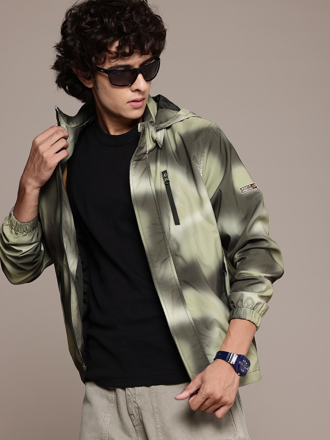 

The Roadster Lifestyle Co. Dyed Hooded Tailored Jacket, Olive