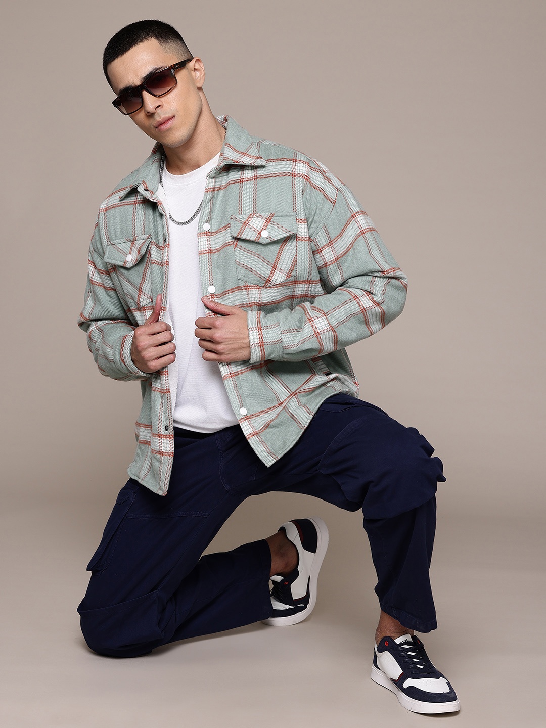 

The Roadster Lifestyle Co. Checked Tailored Jacket, Green