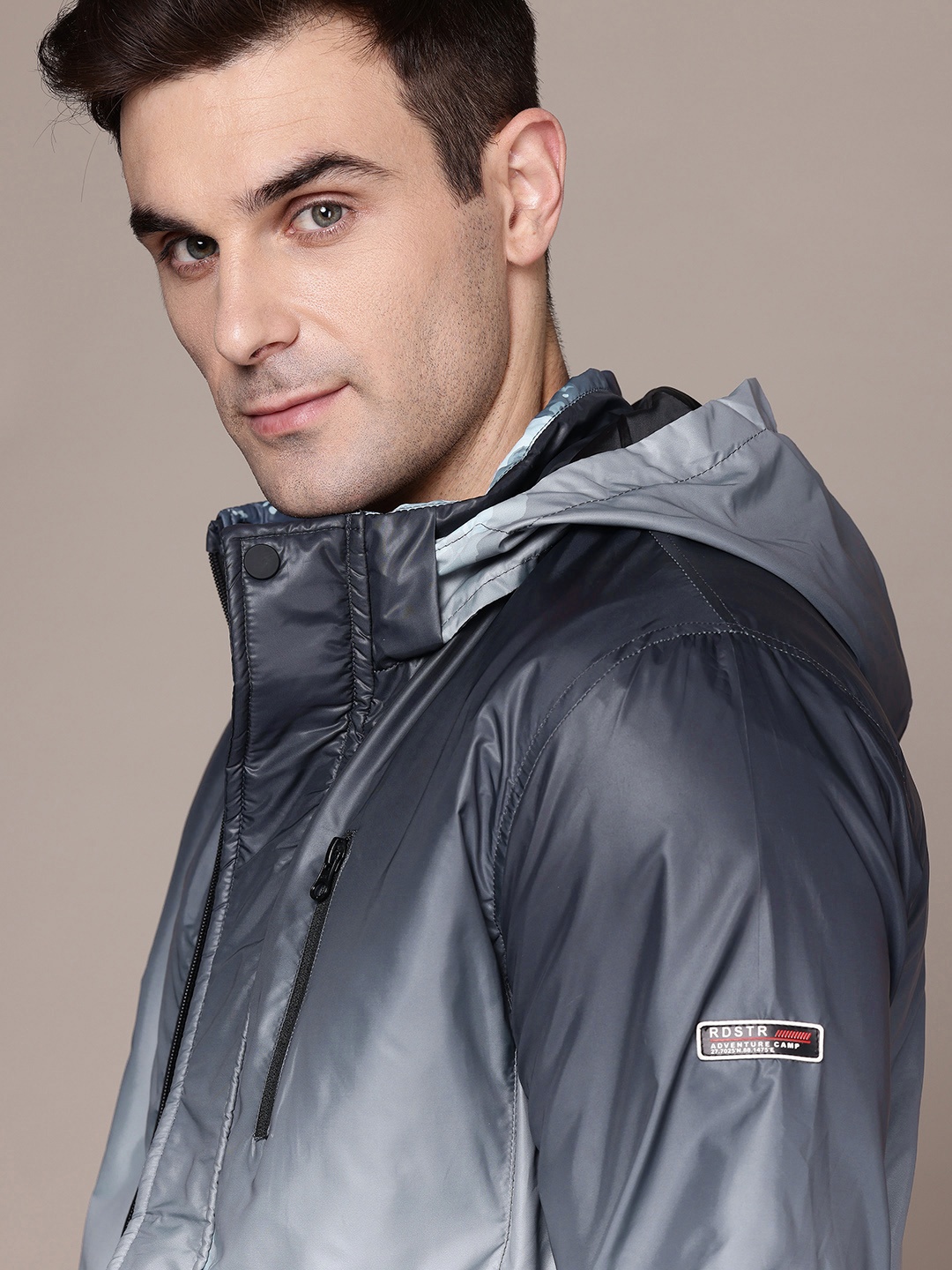 

The Roadster Lifestyle Co. Graphic Print Hooded Jacket, Grey