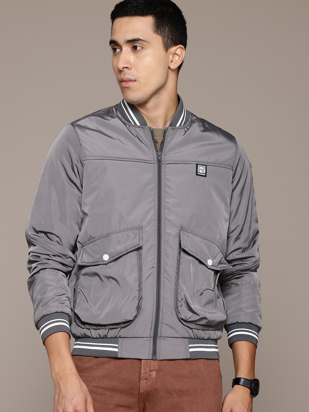 

The Roadster Lifestyle Co. Padded Bomber Jacket, Grey