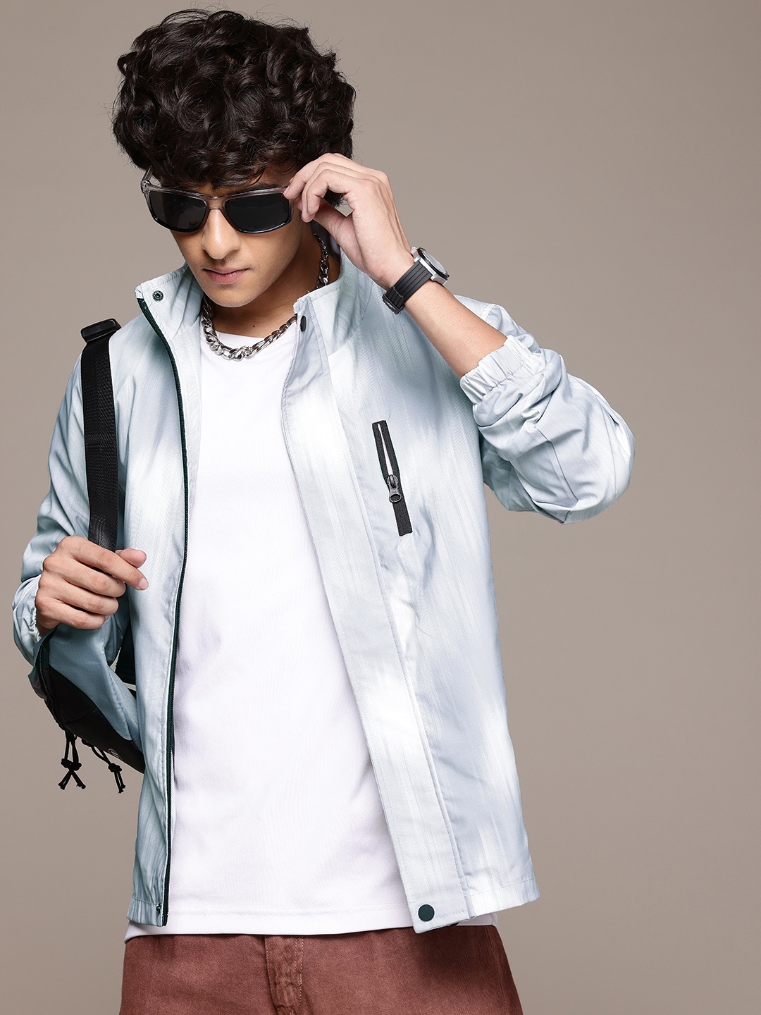 

The Roadster Lifestyle Co. Stand-Collar Tailored Jacket, Grey