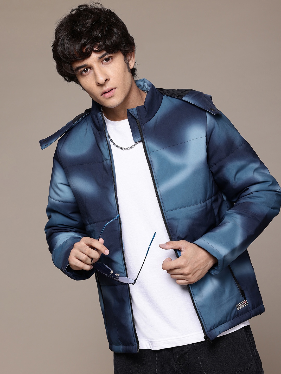 

The Roadster Lifestyle Co. Dyed Hooded Padded Jacket, Blue