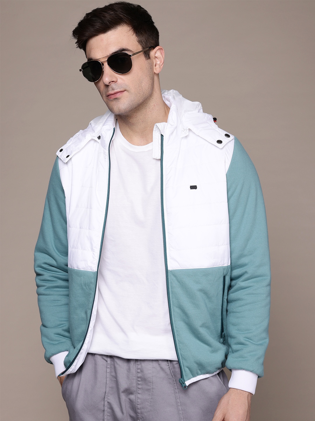 

The Roadster Lifestyle Co. Padded Jacket With Detachable Hoodie, White