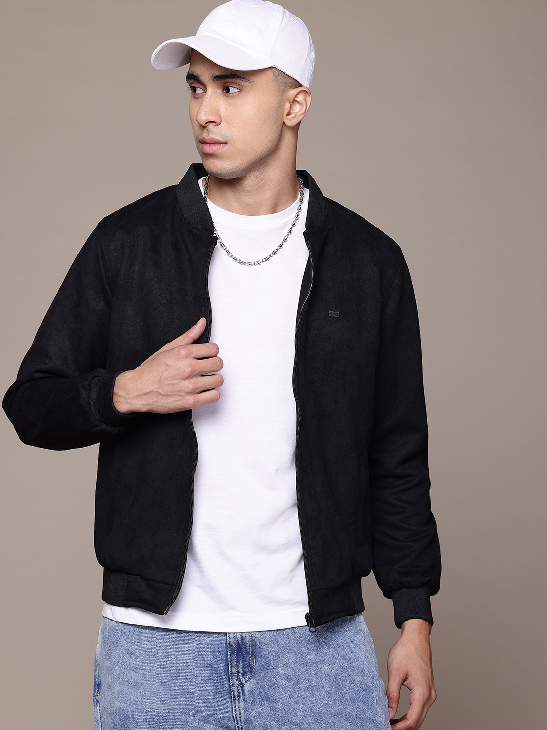 

The Roadster Lifestyle Co. Regular Fit Bomber Jacket, Black