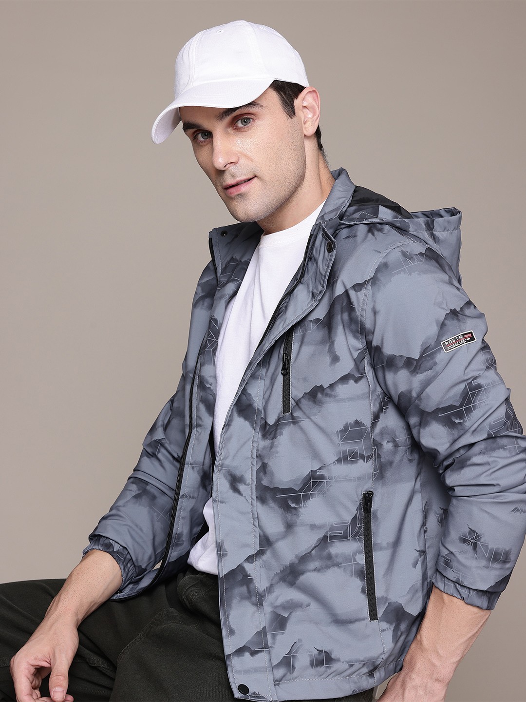 

The Roadster Lifestyle Co. Printed Jacket, Grey