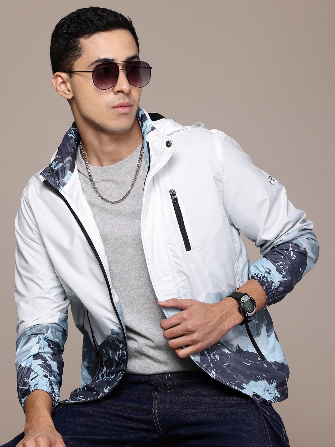 

The Roadster Lifestyle Co. Hooded Tailored Jacket, White