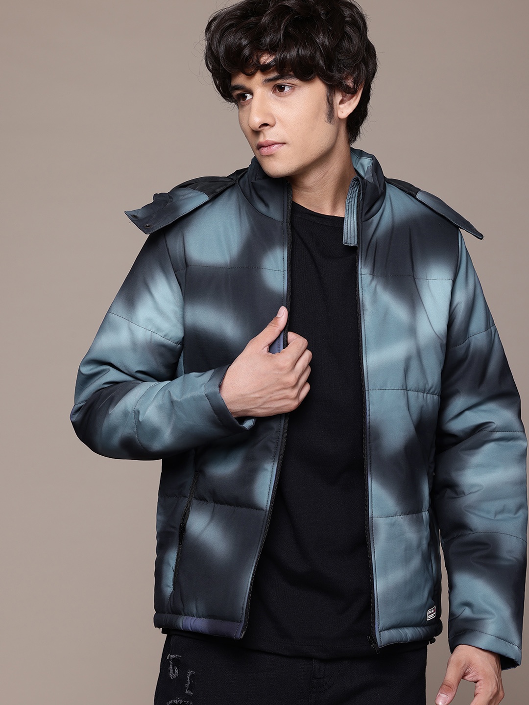 

The Roadster Lifestyle Co. Ombre Hooded Padded Jacket, Black