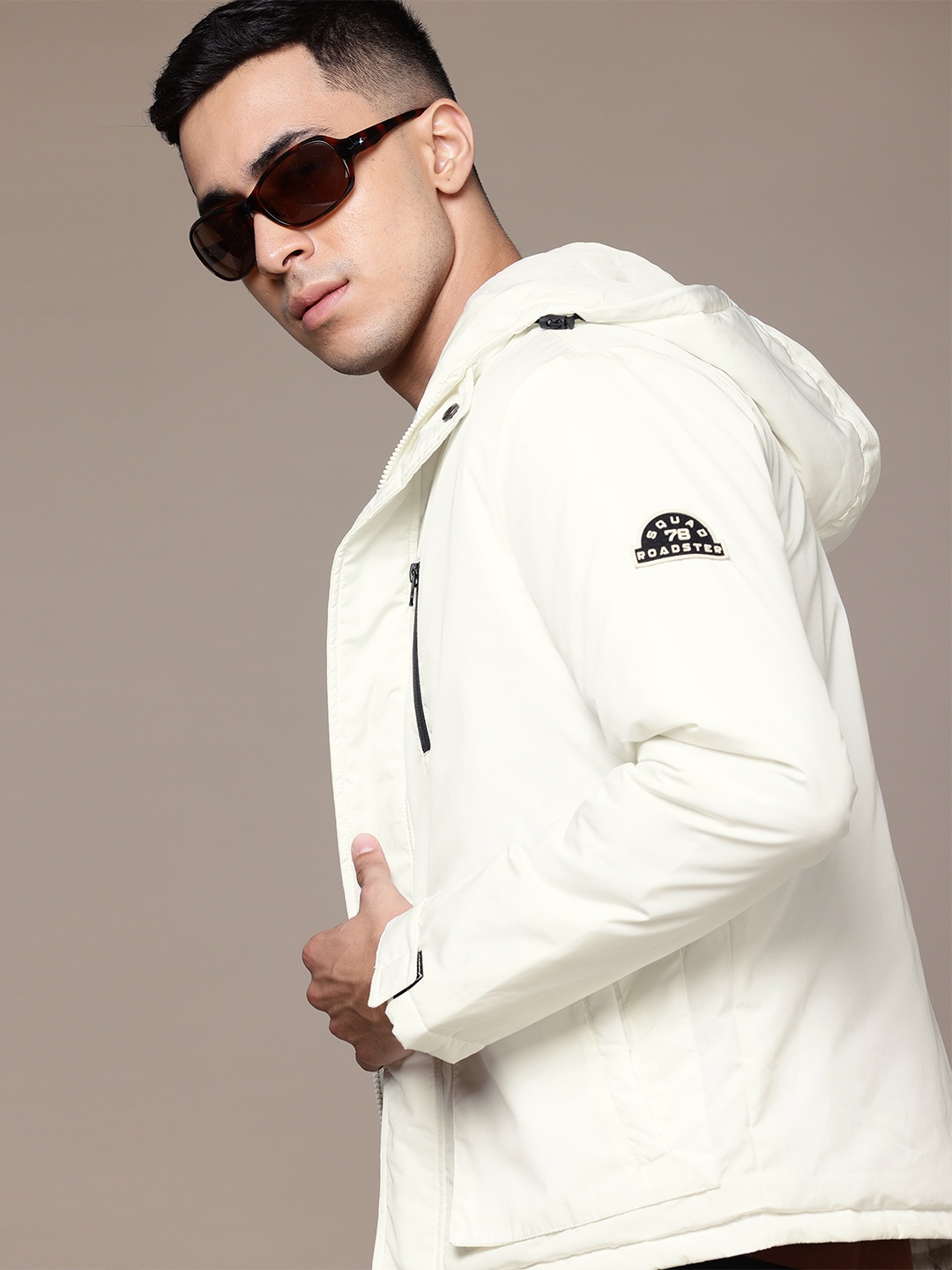 

The Roadster Lifestyle Co. Hooded Padded Jacket, Cream