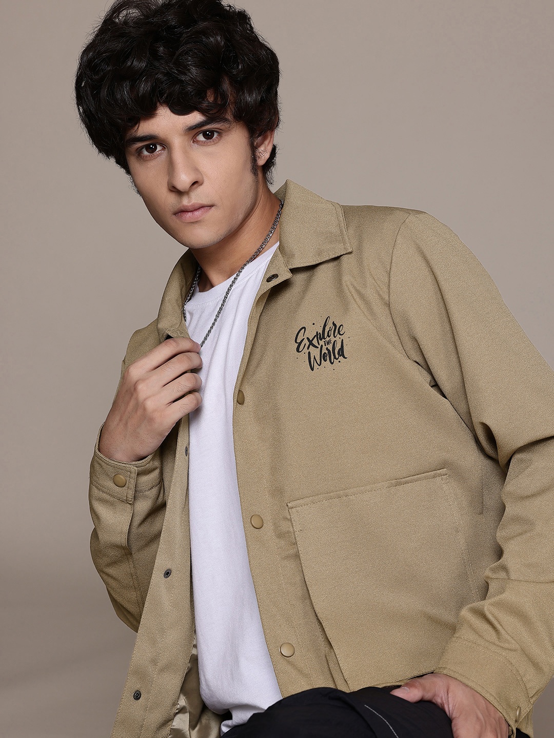

Roadster The Lifestyle Co. Printed Detail Tailored Jacket, Beige