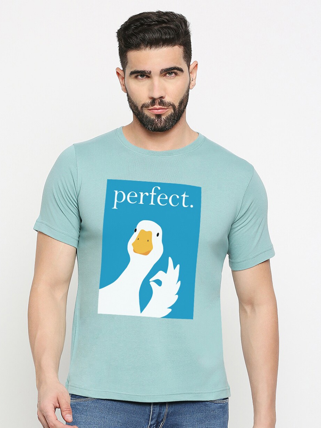 

MOD ECRU Unisex Typography Printed Applique T-shirt, Green