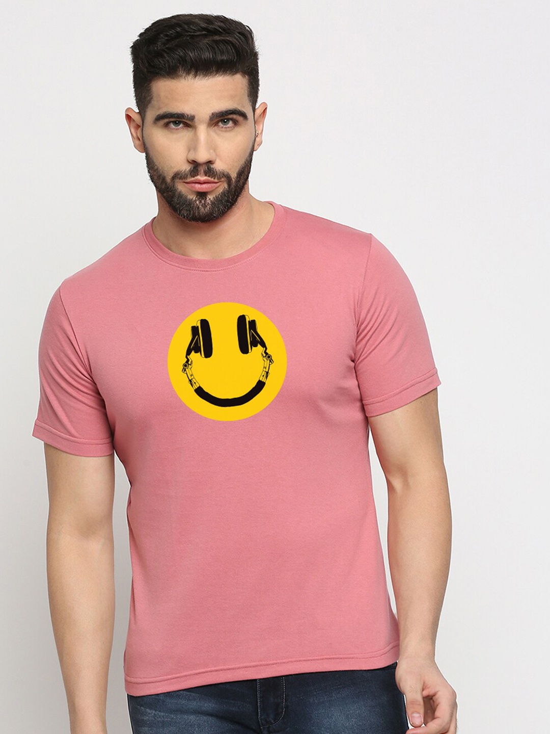 

MOD ECRU Unisex Sports V-Neck Applique T-shirt, Pink