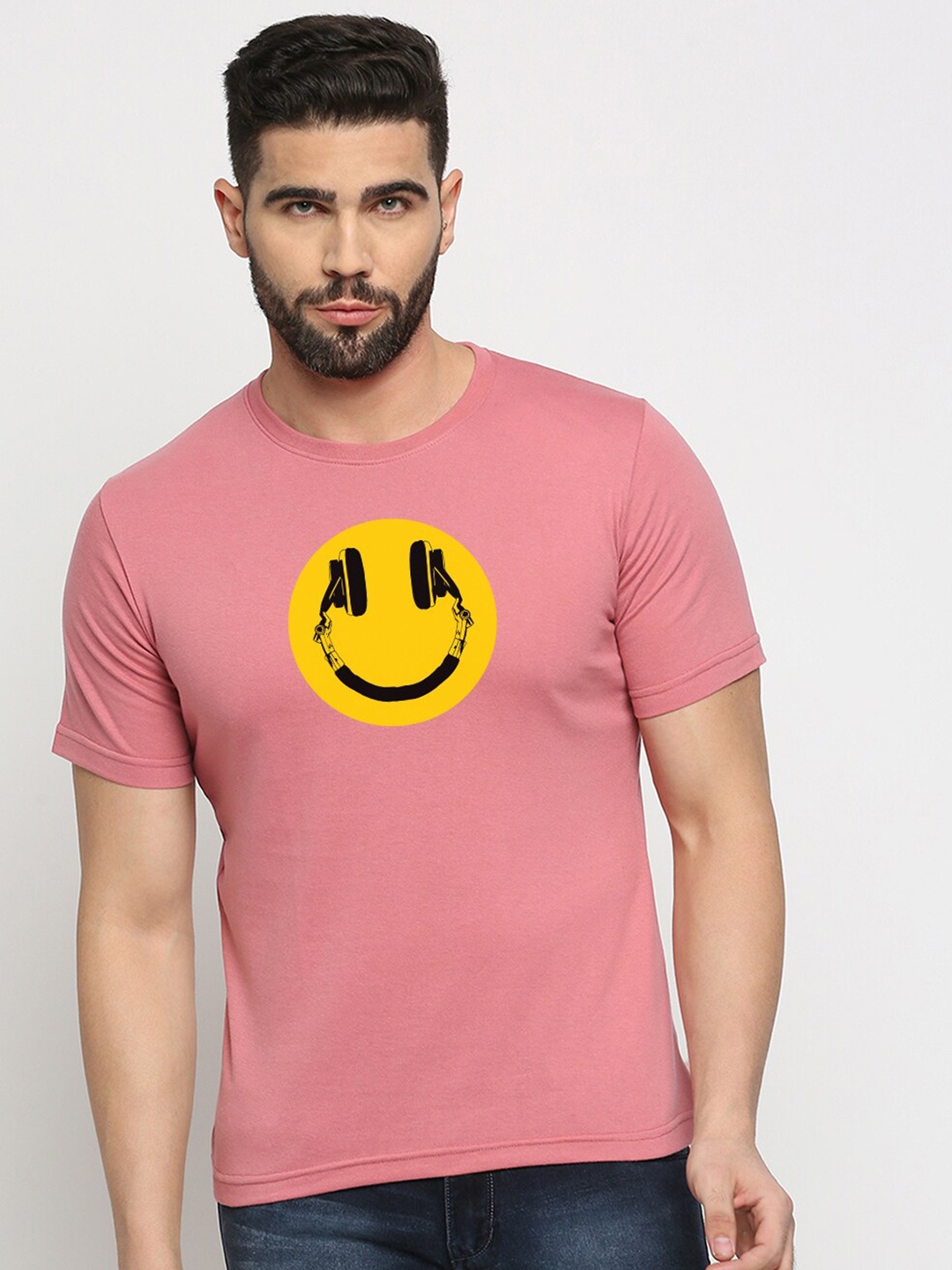

MOD ECRU Unisex Sports V-Neck Applique T-shirt, Pink