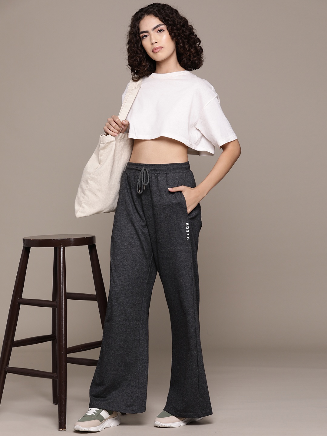

Roadster Relaxed Loose Fit Parallel Trousers, Charcoal