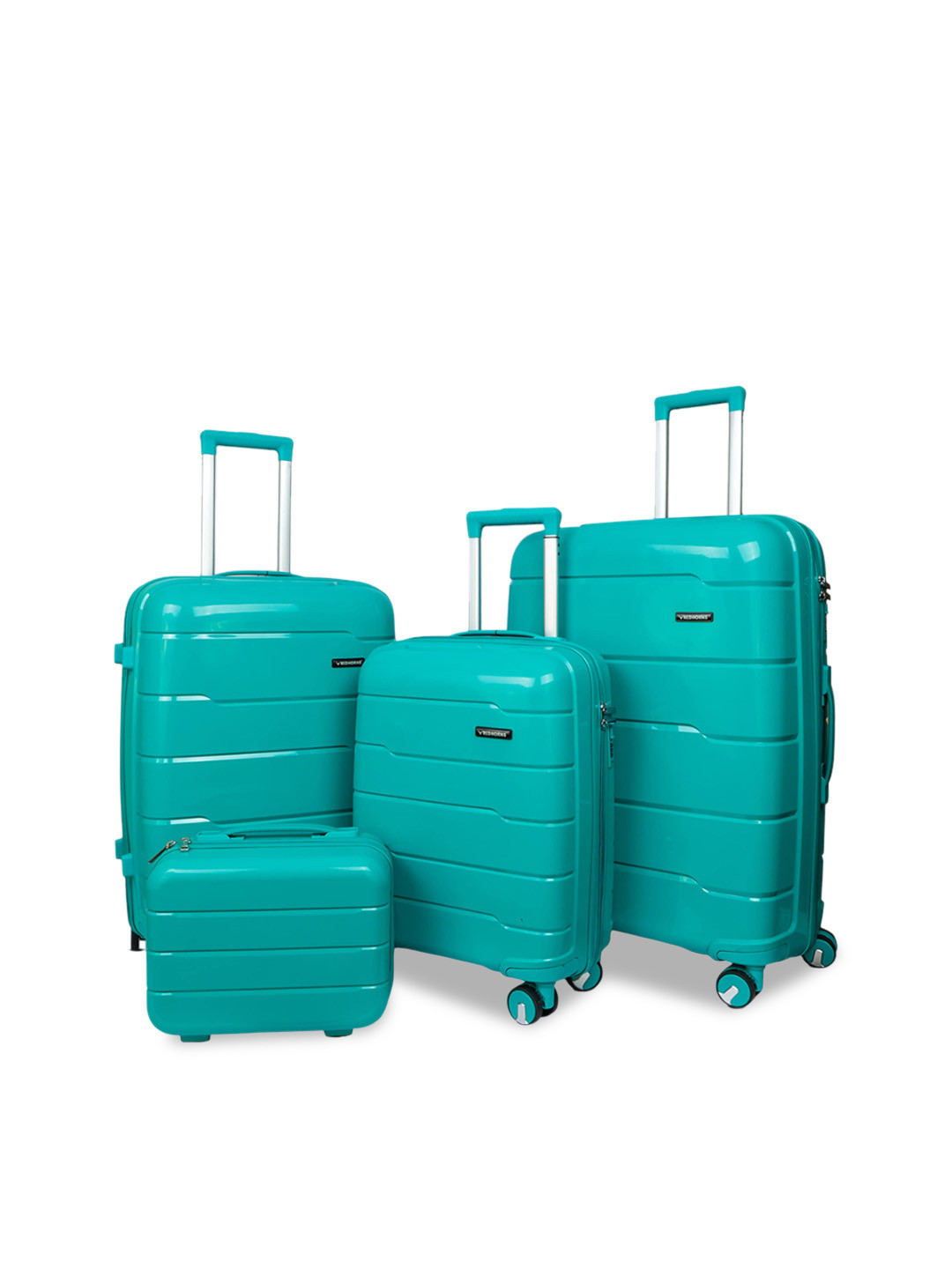 

REDHORNS Set Of 4 Anti Scratch Trolley Suitcase With 8 Spinner Wheels & TSA Lock, Green