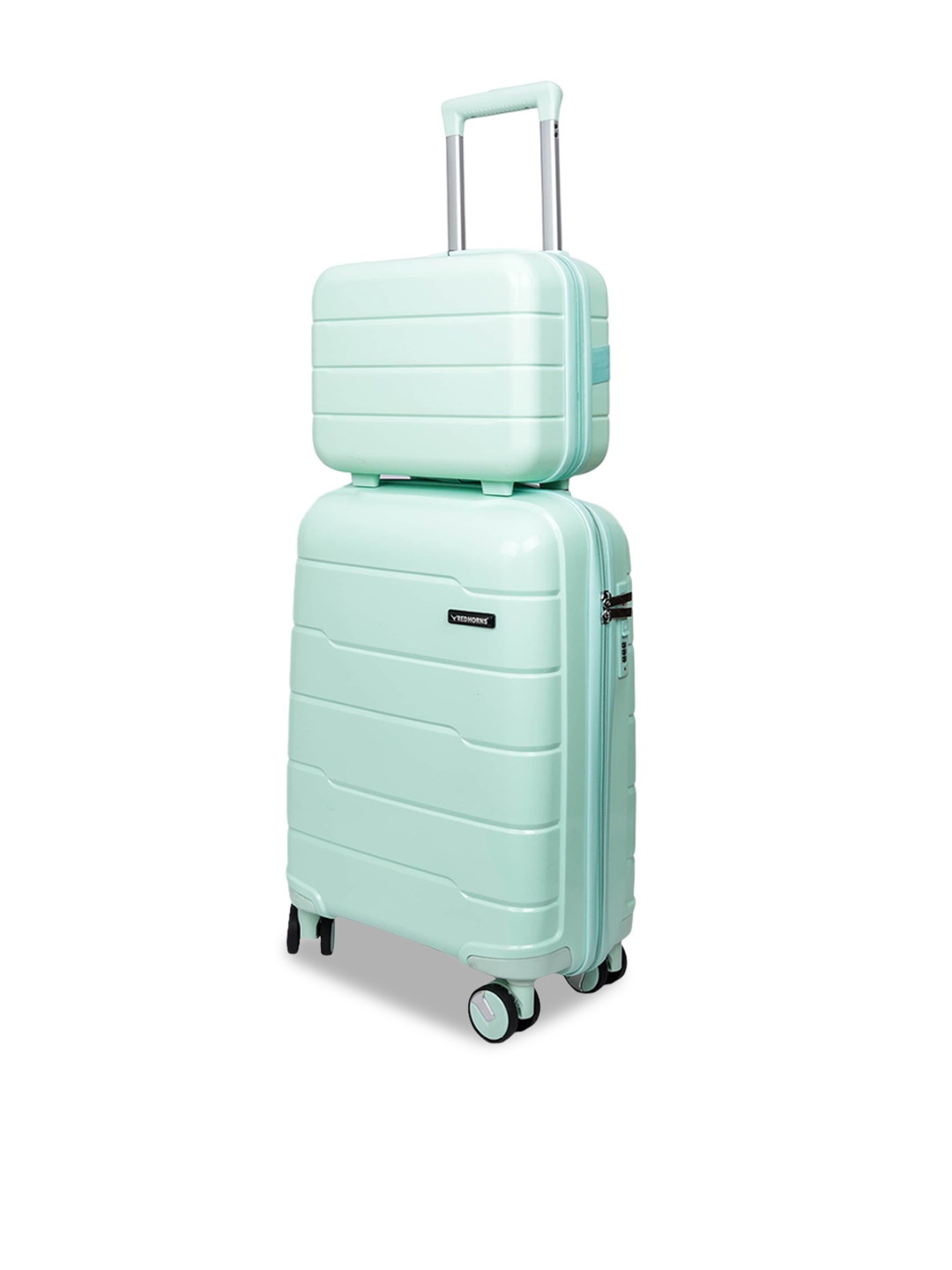 

REDHORNS Set of 2 Antiscratch Trolley Cabin Suitcase & Vanity Bag, Sea green