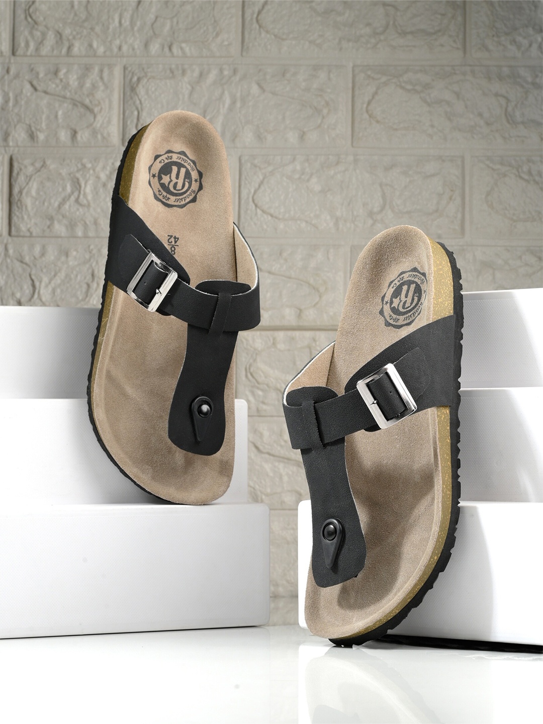 

The Roadster Lifestyle Co. Men Black Slip-On Comfort Sandals