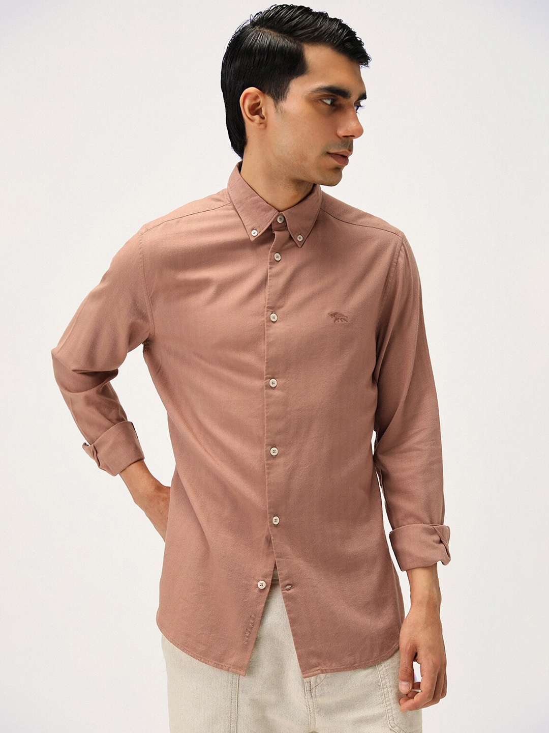 

Andamen Premium Button-Down Collar Long Sleeves Cotton Casual Shirt, Rust