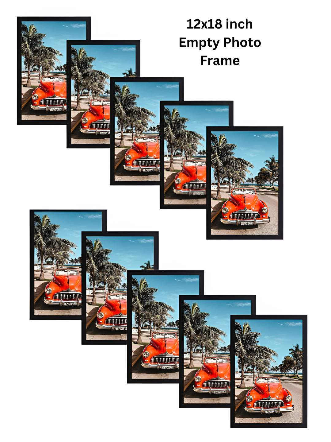 

AbhiKalpya Art Studio-Get a vibe Black & Blue 10 Pieces Wall Photo Frames