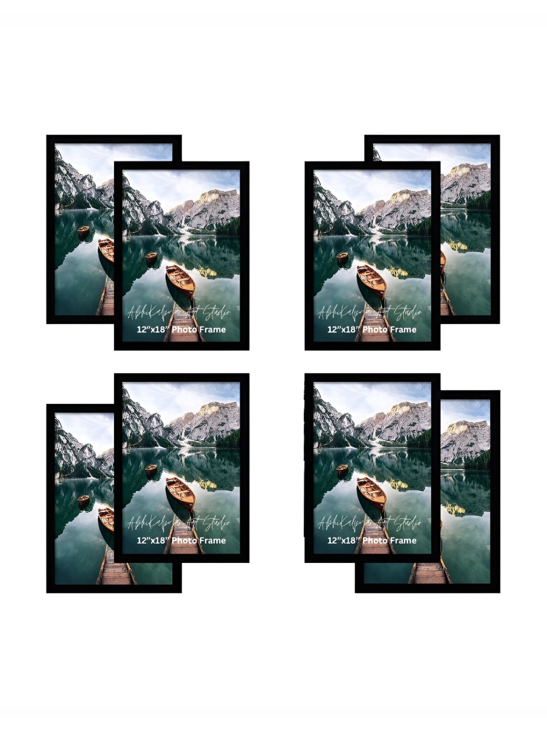 

AbhiKalpya Art Studio-Get a vibe Black 8 Pieces Wall Photo Frames