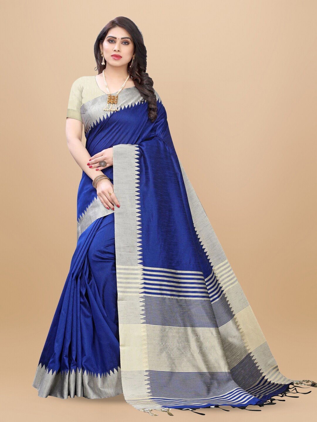 

Siya Fashion Art Silk Zari Bhagalpuri Saree, Blue