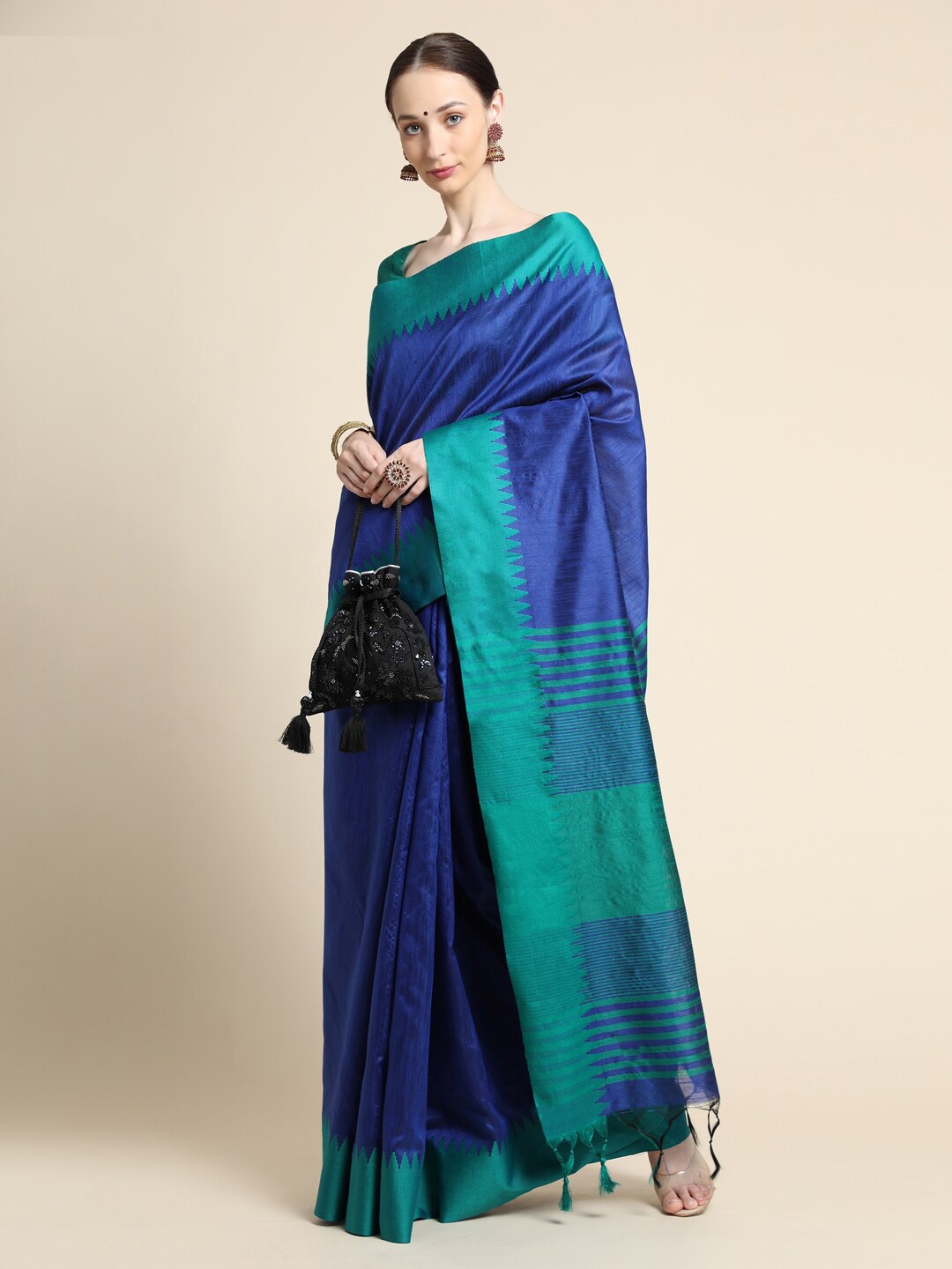 

Siya Fashion Art Silk Zari Bhagalpuri Saree, Blue
