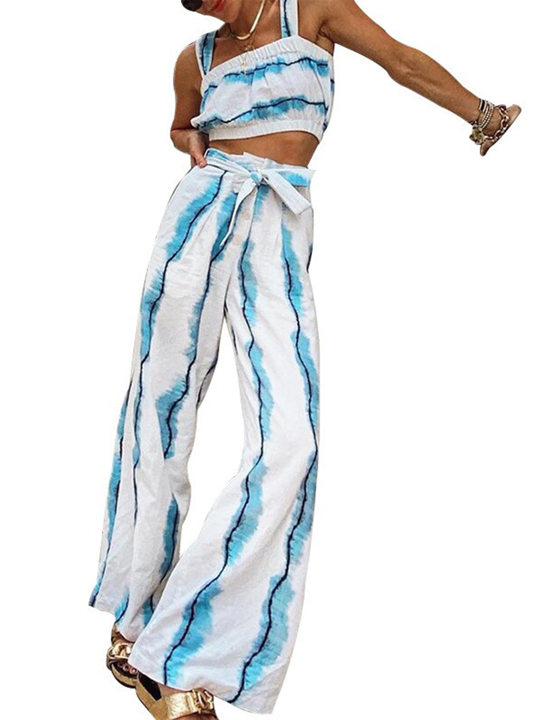 

StyleCast White Striped Top With Trousers