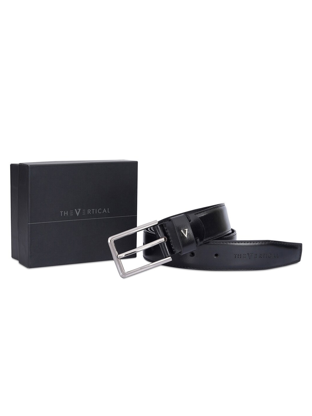 

THe VerTicaL Men Genuine Leather Formal Belt, Black