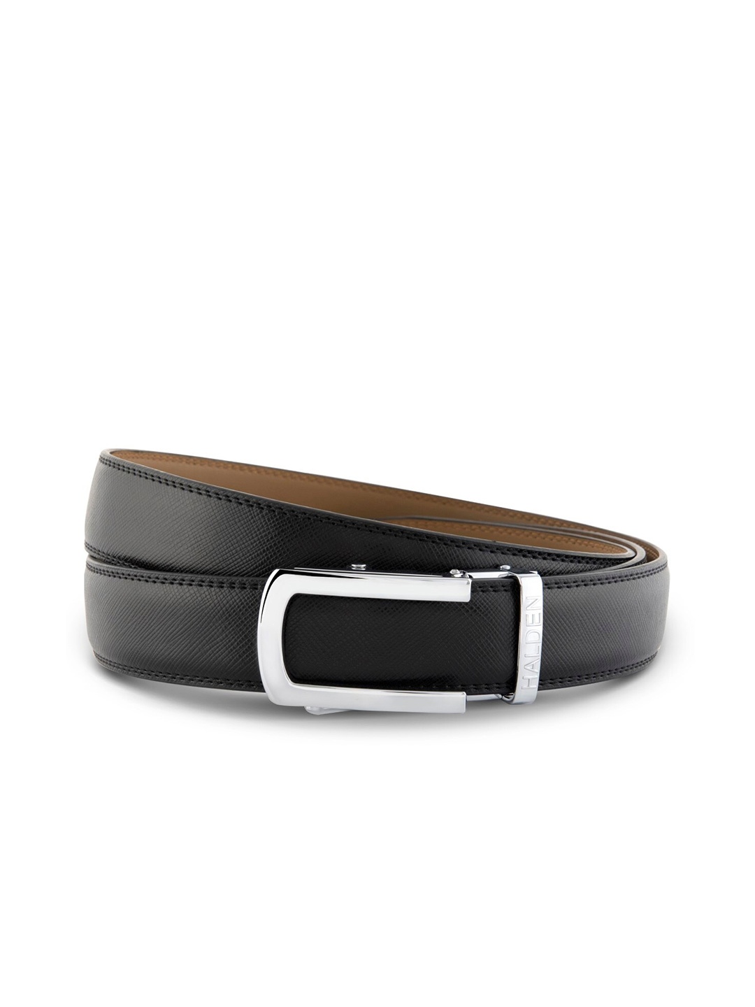 

HALDEN Men Leather Belt, Silver