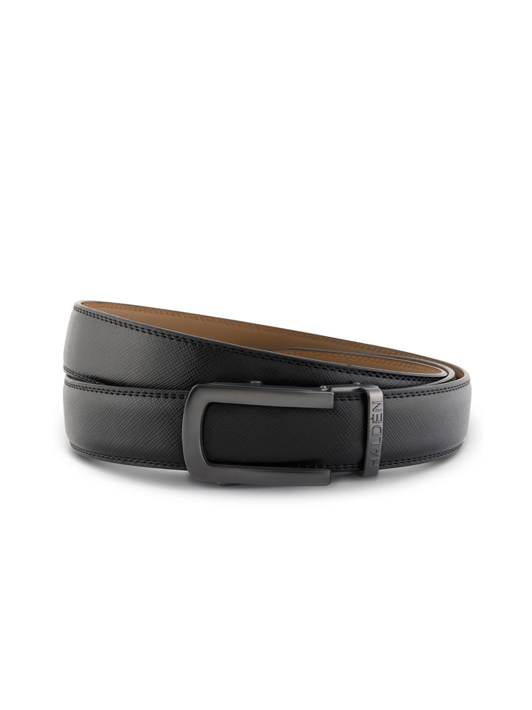 

HALDEN Men Leather Belt, Black