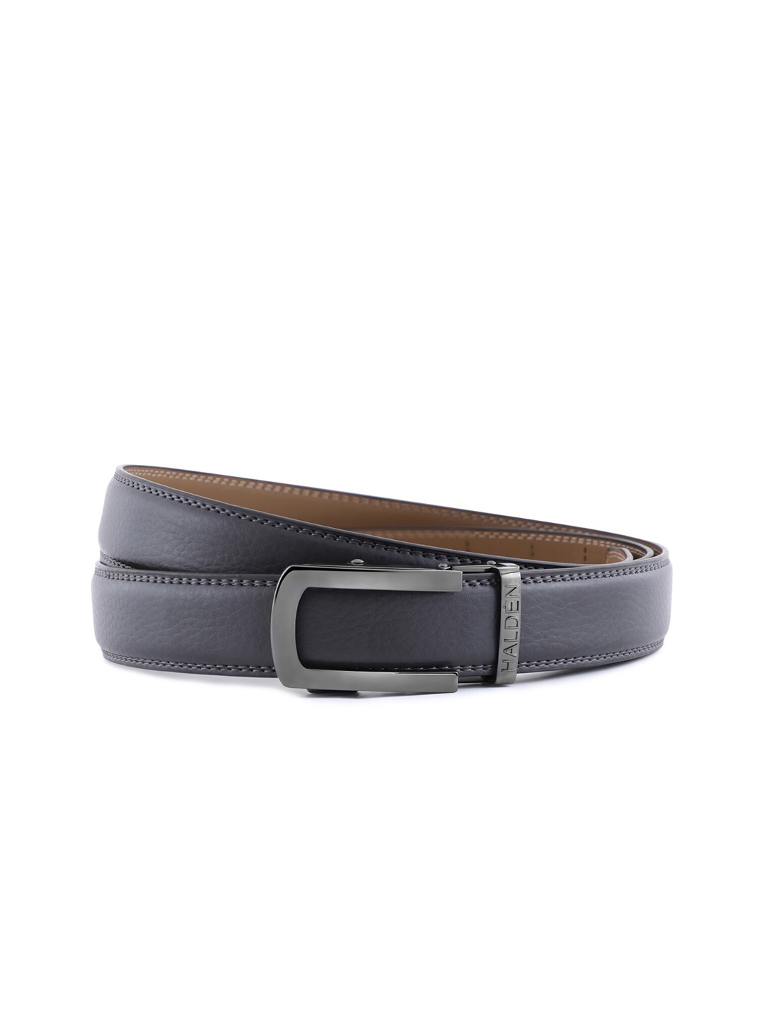 

HALDEN Men Textured Leather Belt, Black