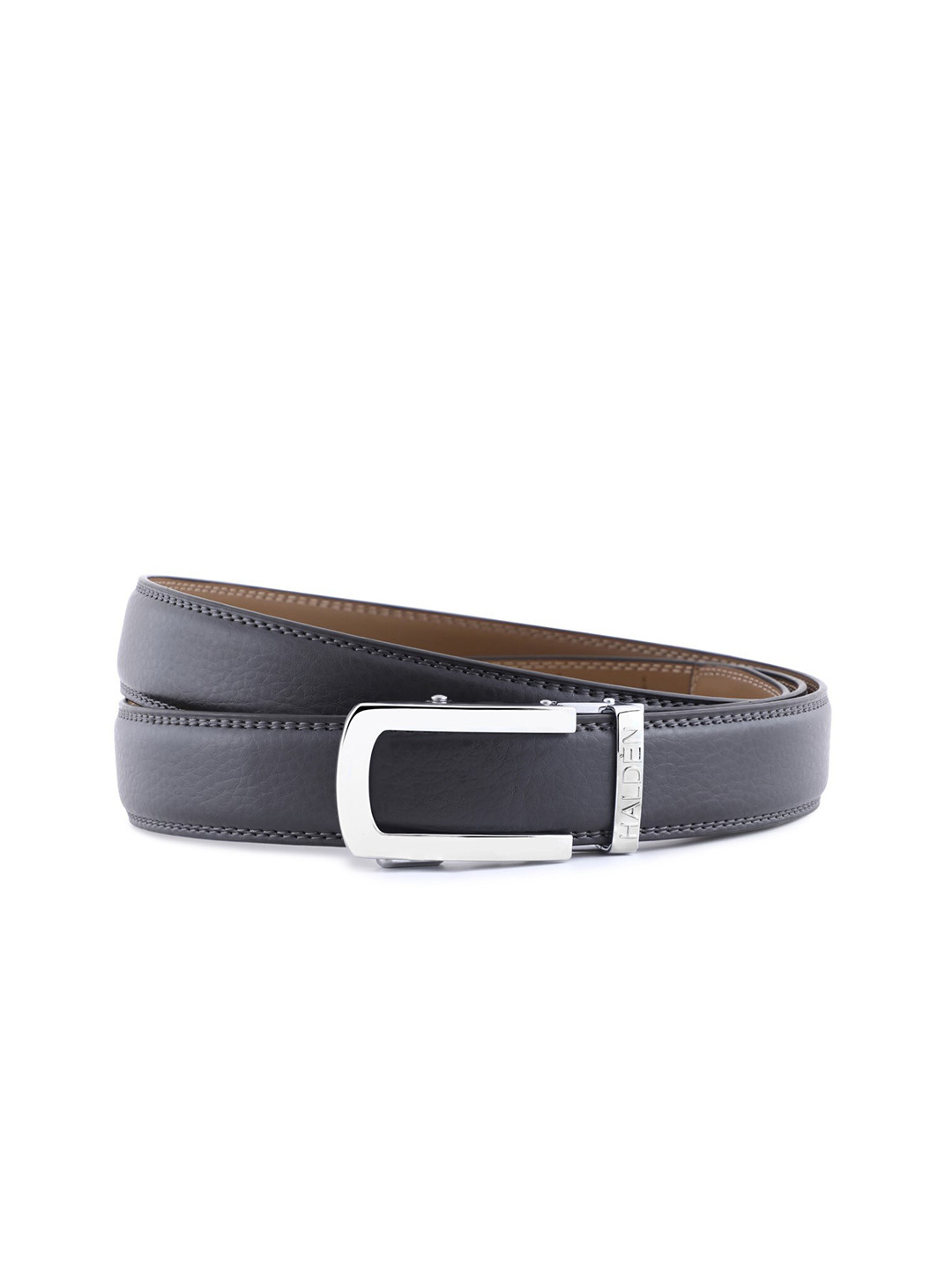 

HALDEN Men Leather Belt, Silver