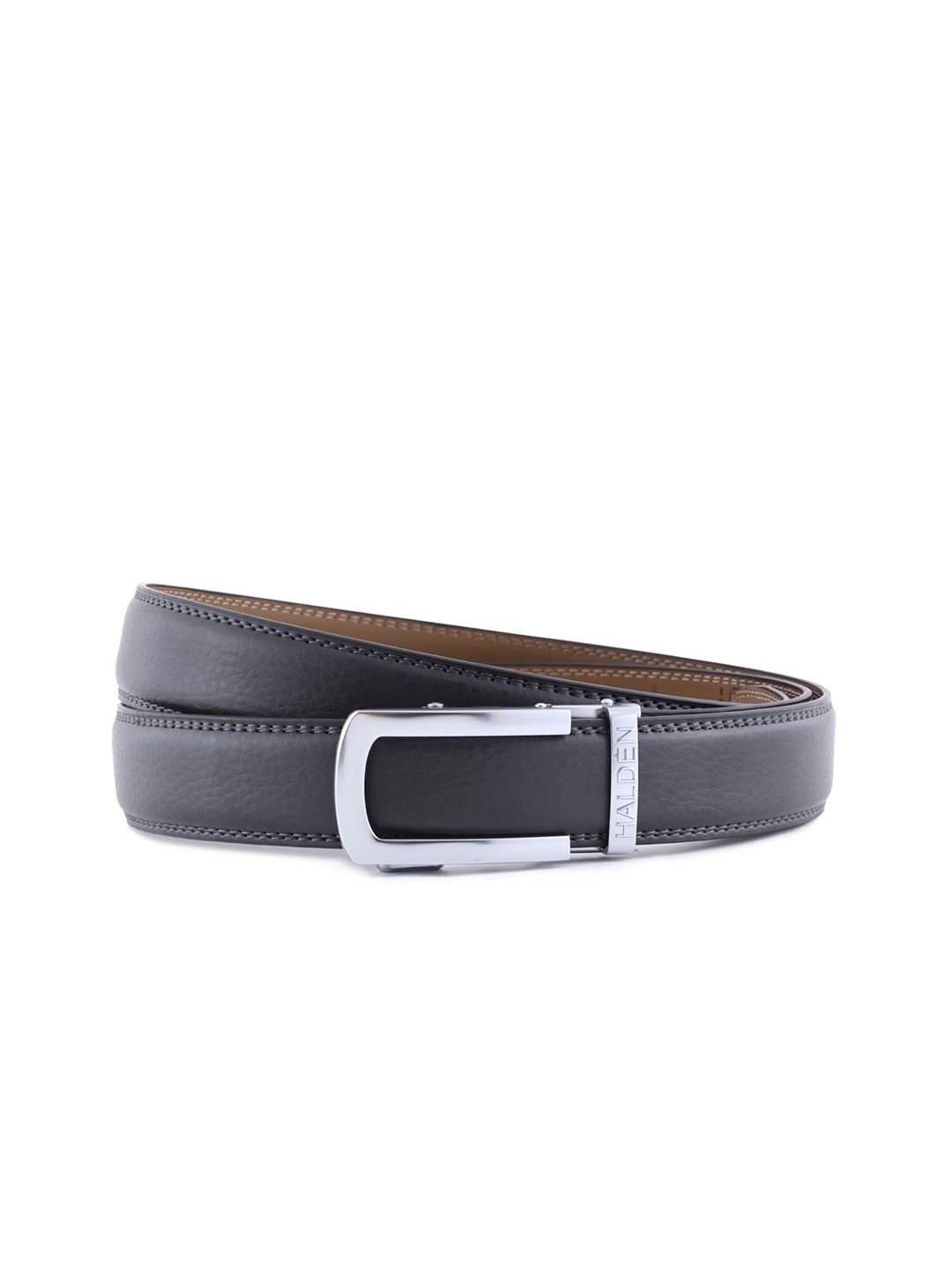 

HALDEN Men Leather Belt, Silver