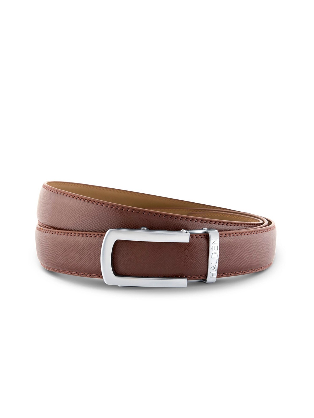 

HALDEN Men Leather Belt, Silver