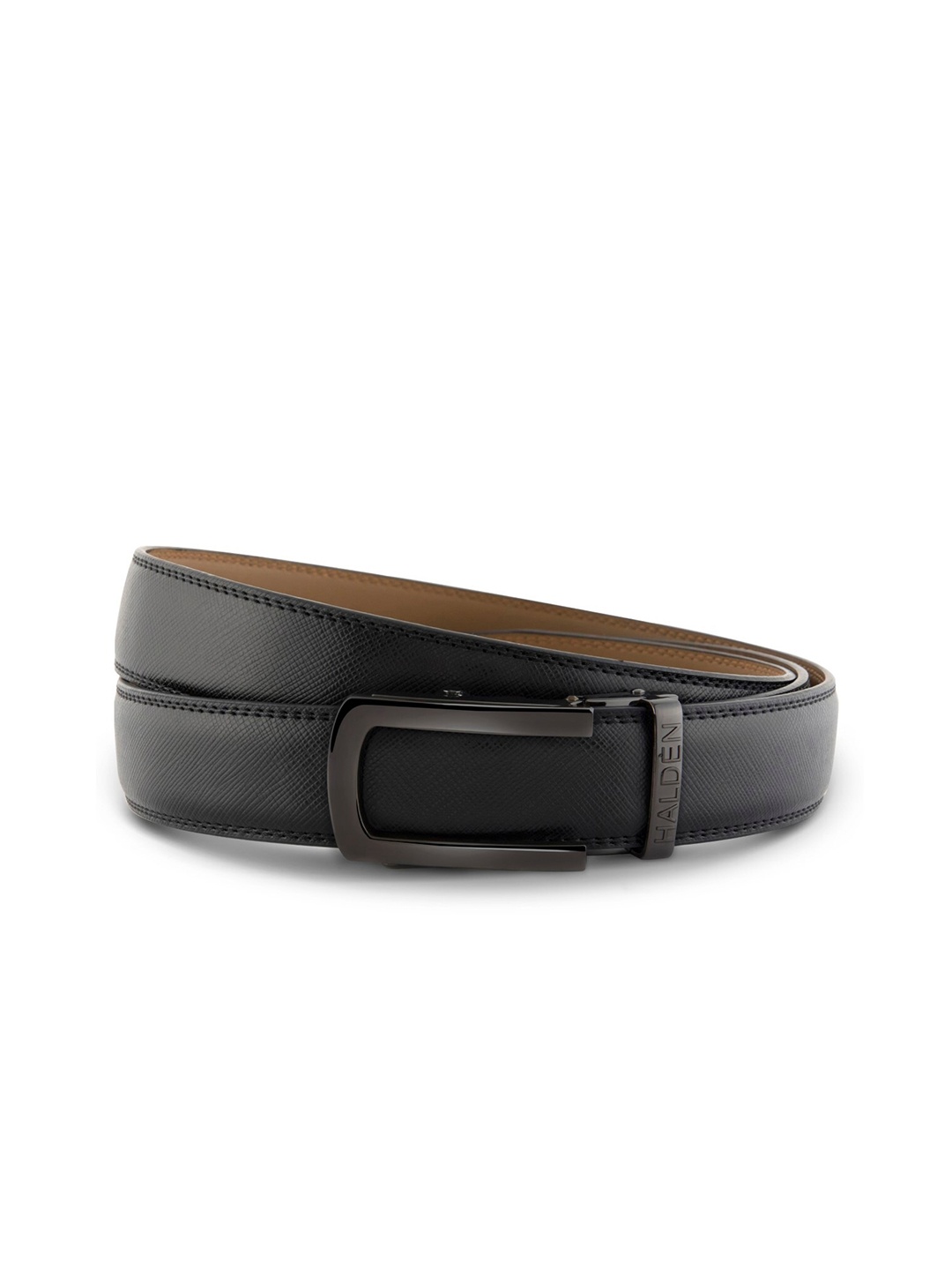 

HALDEN Men Leather Belt, Black