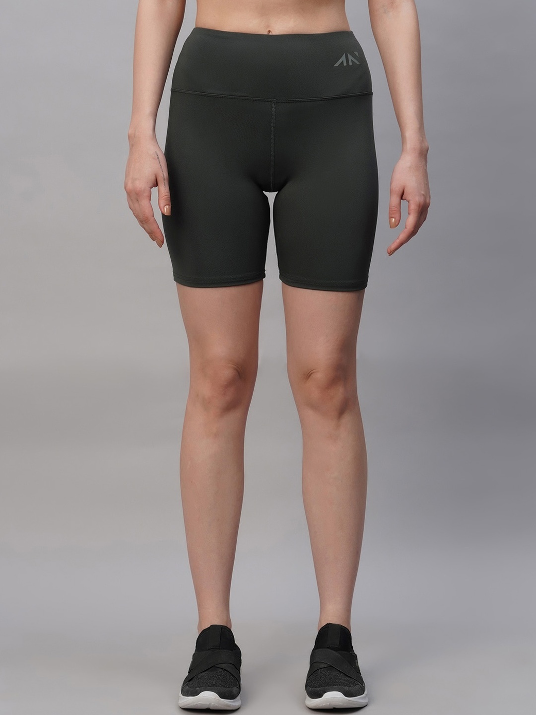 

AESTHETIC NATION Women Slim Fit High-Rise Dri-FIT Sports Shorts, Grey