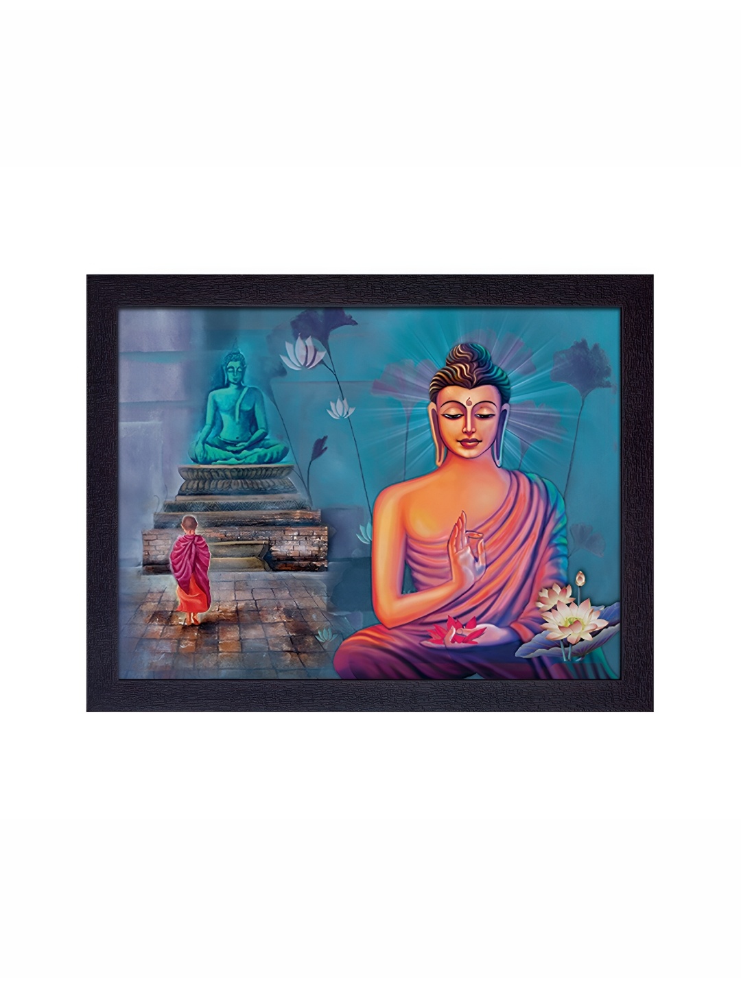 

masstone Black & Blue Lord Buddha Religious Wall Art