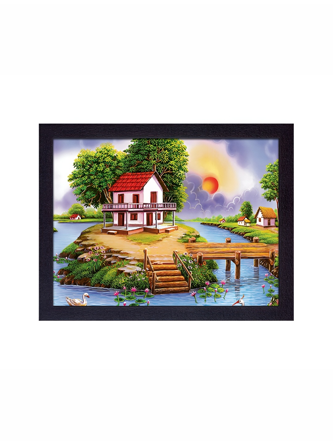 

masstone Black & White Beautiful House Floral and Botanical Wall Art