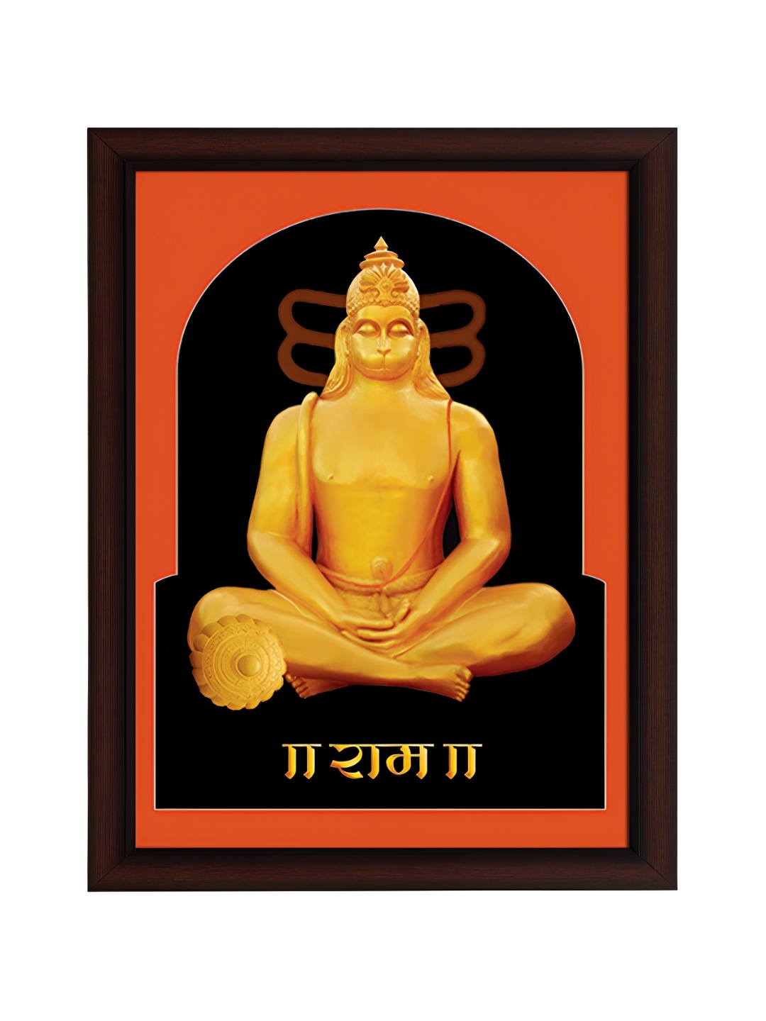 

masstone Black & Orange Hanumanji God Religious Wall Art