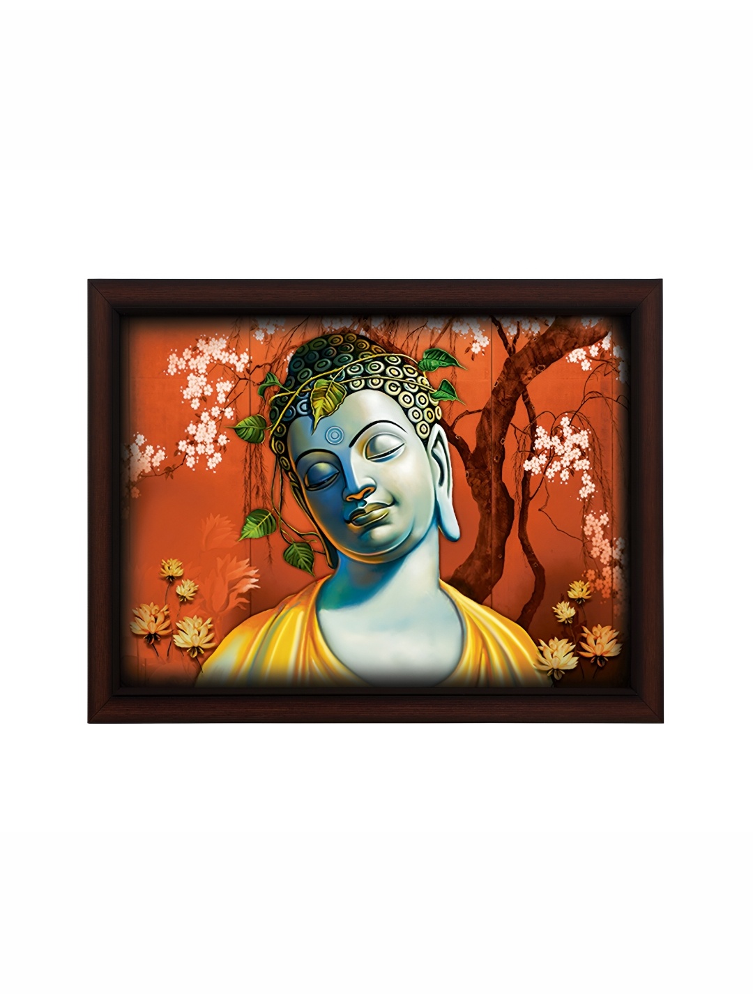 

masstone Black & Yellow Lord Buddha Religious Wall Art