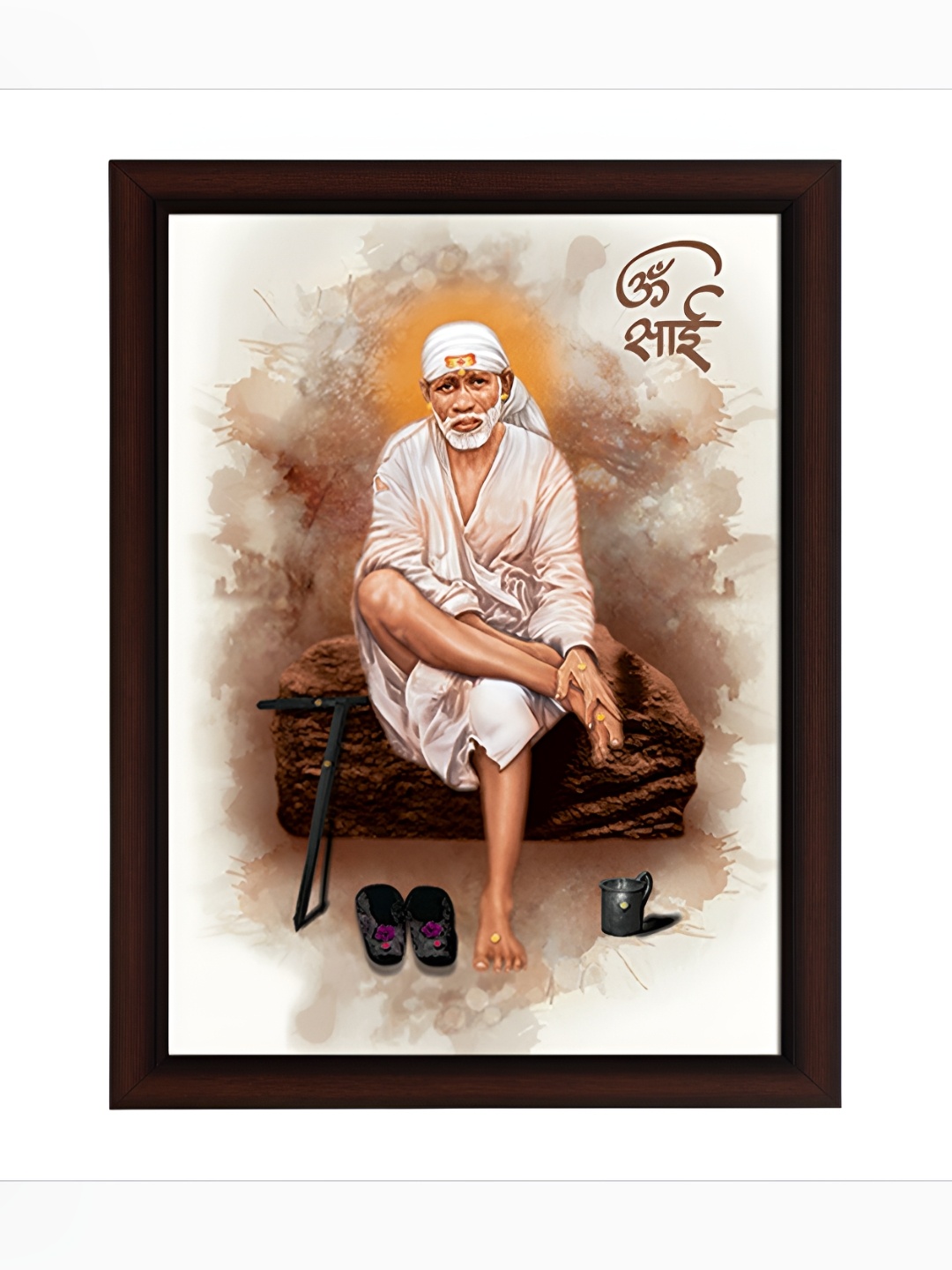 

masstone Black & White Sai Baba Religious Wall Art