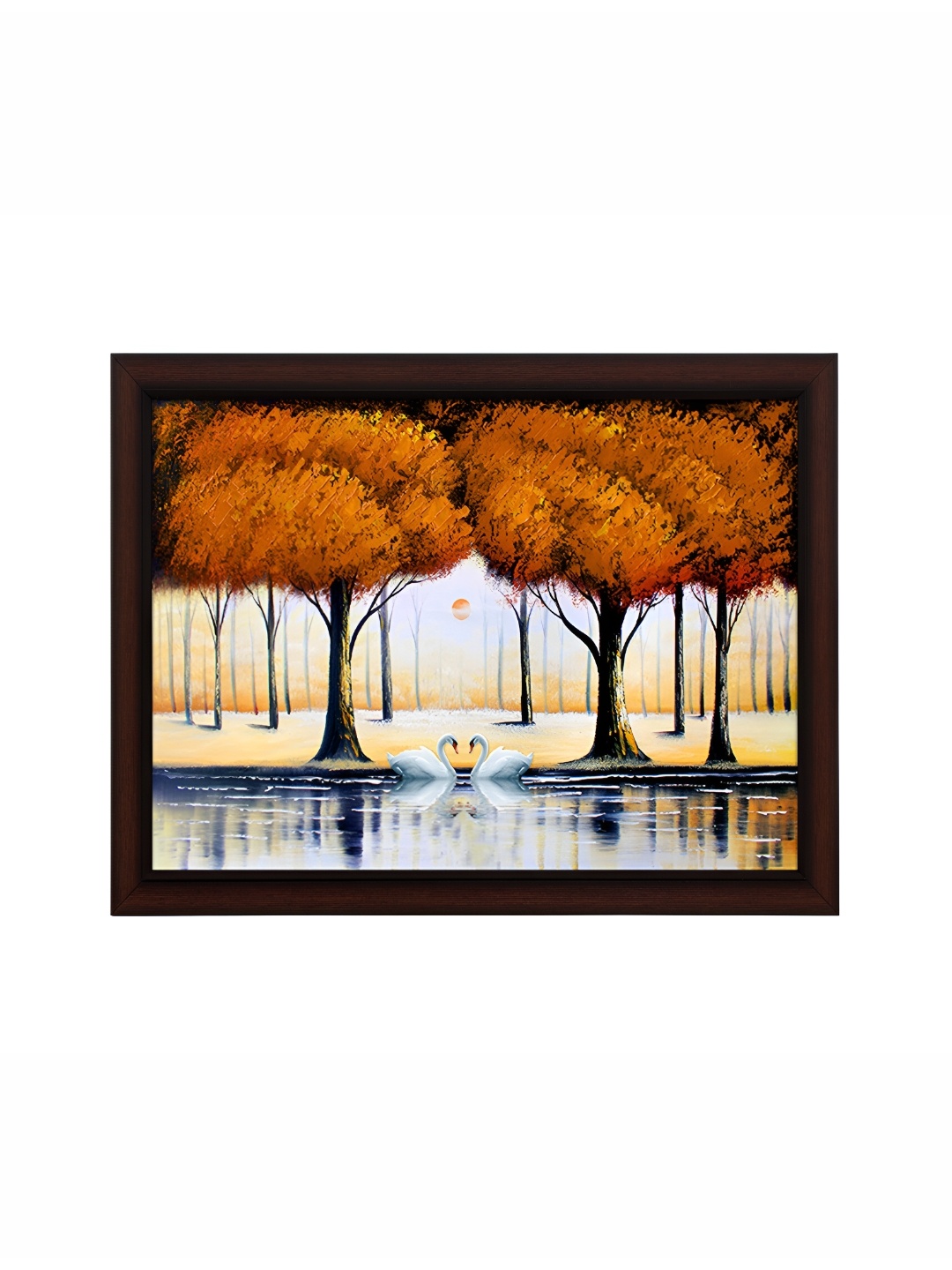 

masstone Black & Orange Trees and Lake Floral and Botanical Wall Art